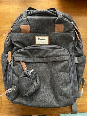Ruvalino Gray Baby Bag Backpack diaper bag